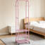 Portant à vêtements robuste avec roulettes, portemanteau 71,8 pouces avec 3 tablettes en métal, présentoir moderne pour suspendre les vêtements, portemanteau roulant pour petits espaces, rose