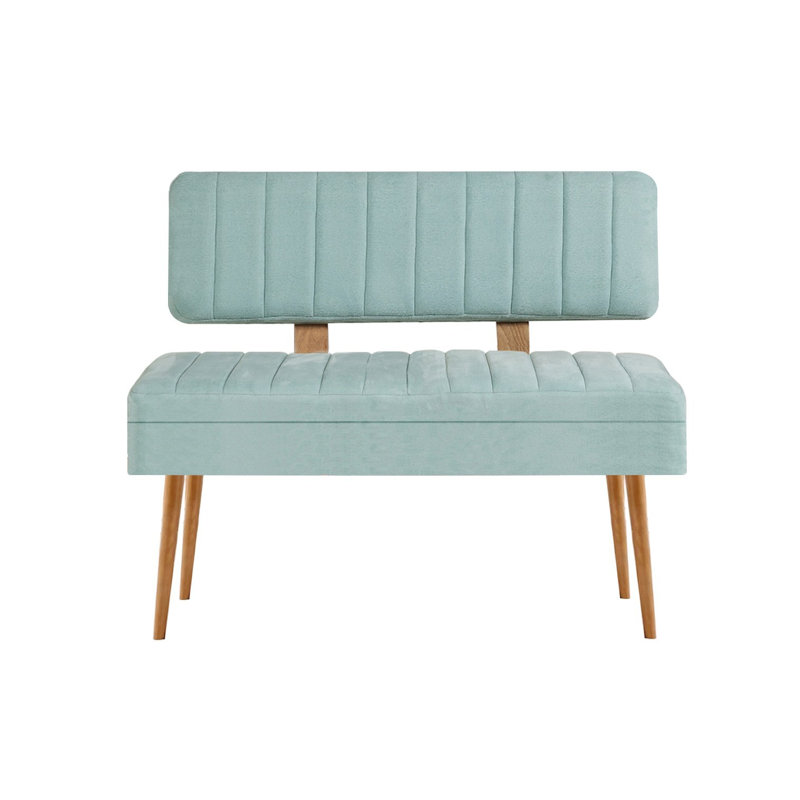 Table Modern Bank, pin atlantique, 43,3 po x 32,5 po x 15,7 po | 100% panneau de particules enduit de mélamine, épaisseur: 0,7 pouce | Pieds en PVC durable, hauteur: 12,2 pouces | Style uni élégant et rayé, parfait pour les espaces contemporains