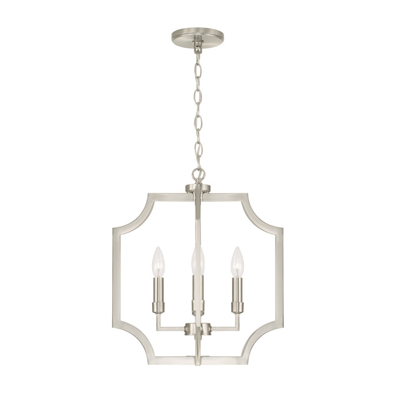 Luminaire suspendu en nickel satiné à 4 lumières Courtney