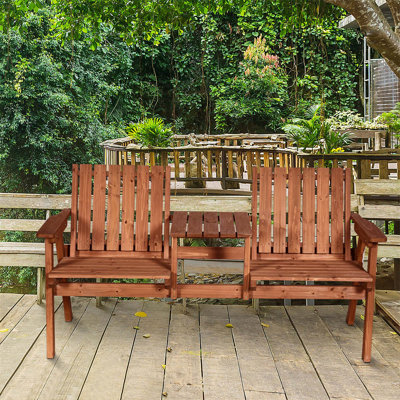 Banc de patio en bois pour l'extérieur Wilhelmina