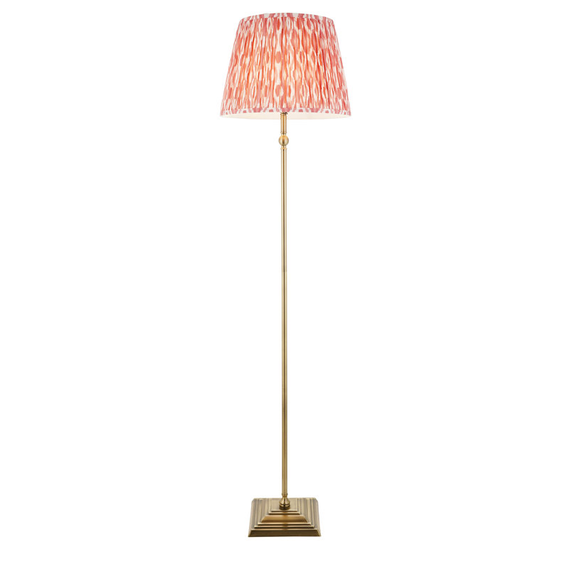 161cm Traditional Floor Lamp, Pink, Antique Brass