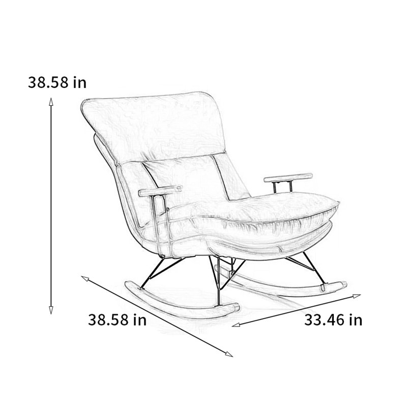 Chaise berçante moderne simple et supérieure, Bleu