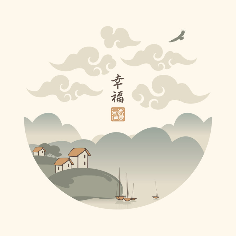 Malaz Village Illustration - Wrapped Canvas Print, 76cm H x 76cm W x 3.8cm D