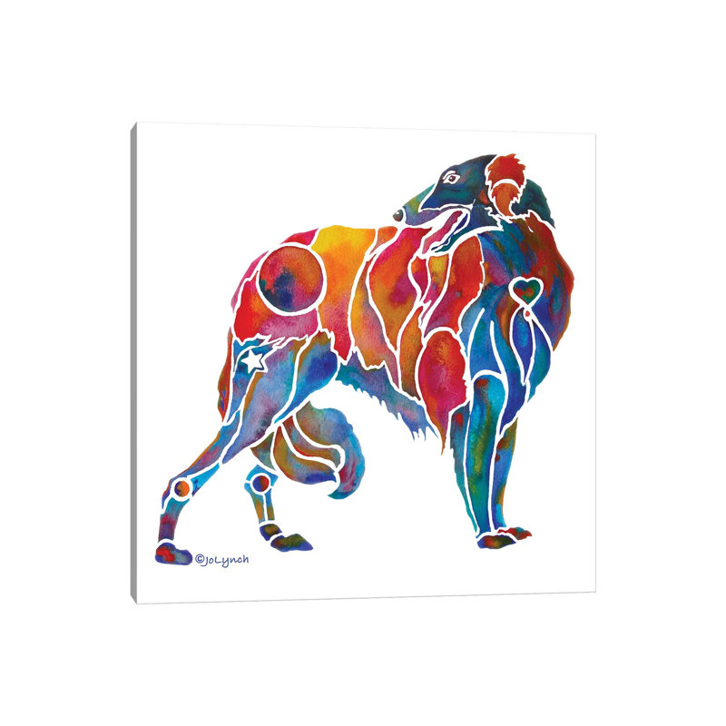 Borzoi Hound Dog by Jo Lynch - Wrapped Canvas Gallery-Wrapped Canvas Giclée, 45.72 cm H x 45.72 cm W