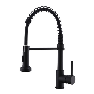 Black Kitchen Faucet With Pull Down - Construction, Corrosion , Control Water Temperature Commercial Spray Function Enhanced Leak Tightness, To And Fingerprints