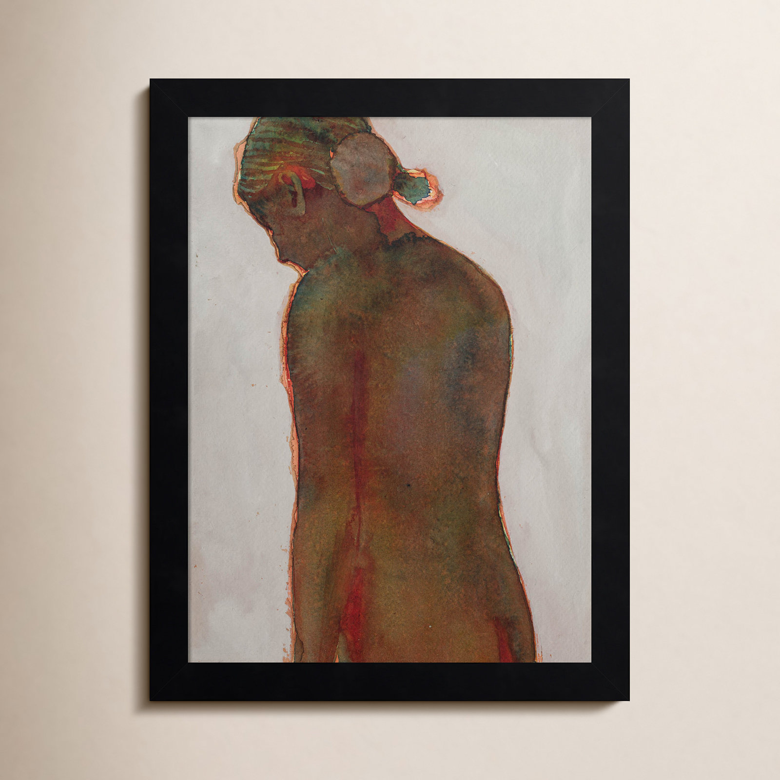 Figure Print by Dean Graham, Black Framed, 13'' H X 10'' W