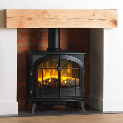 Dimplex Leckford 2kW Optiflame Large Electric Stove Fire with Remote Control, 62cm wide