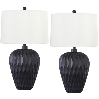 Raso 28 in. Satin Black Table Lamp