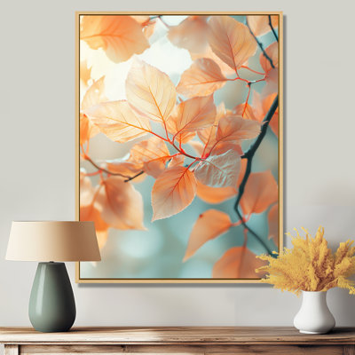 «Sun-Kissed Leaves I» - art mural feuilles
