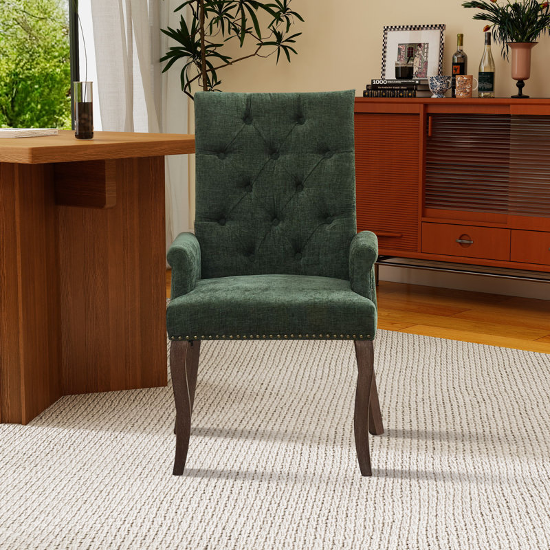 Chaise d'appoint en chenille, Vert olive