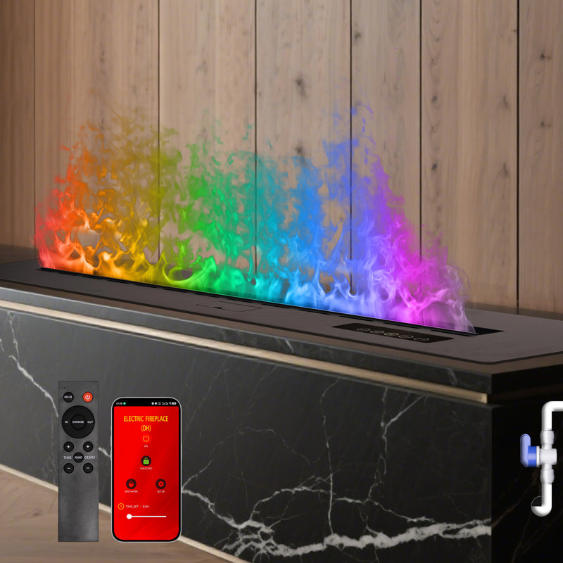 3D Electric Water Vapor Fireplaces NO Heating 8 Colors Flames Humidifier Steam Fireplaces for Family Decoration Inside Fire Places