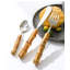 Ensemble de couverts 24 pièces en acier inoxydable 304 - 24 pièces - Couteau à steak, fourchette et cuillère à dessert