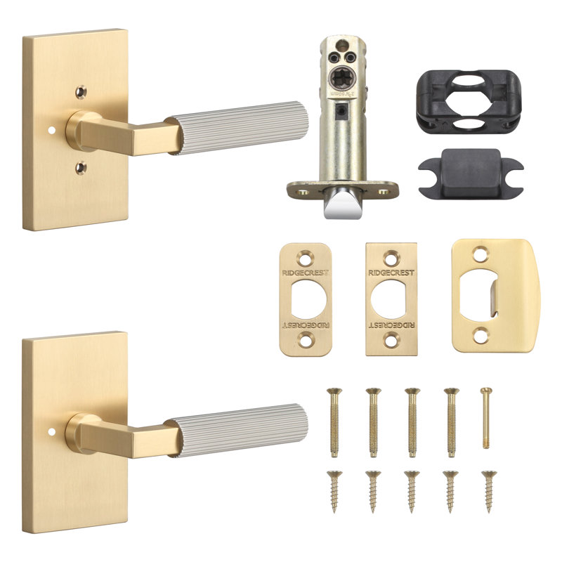 Levanto Privacy Rosette, Staight Knurled Grip, Satin Brass/Satin Nickel