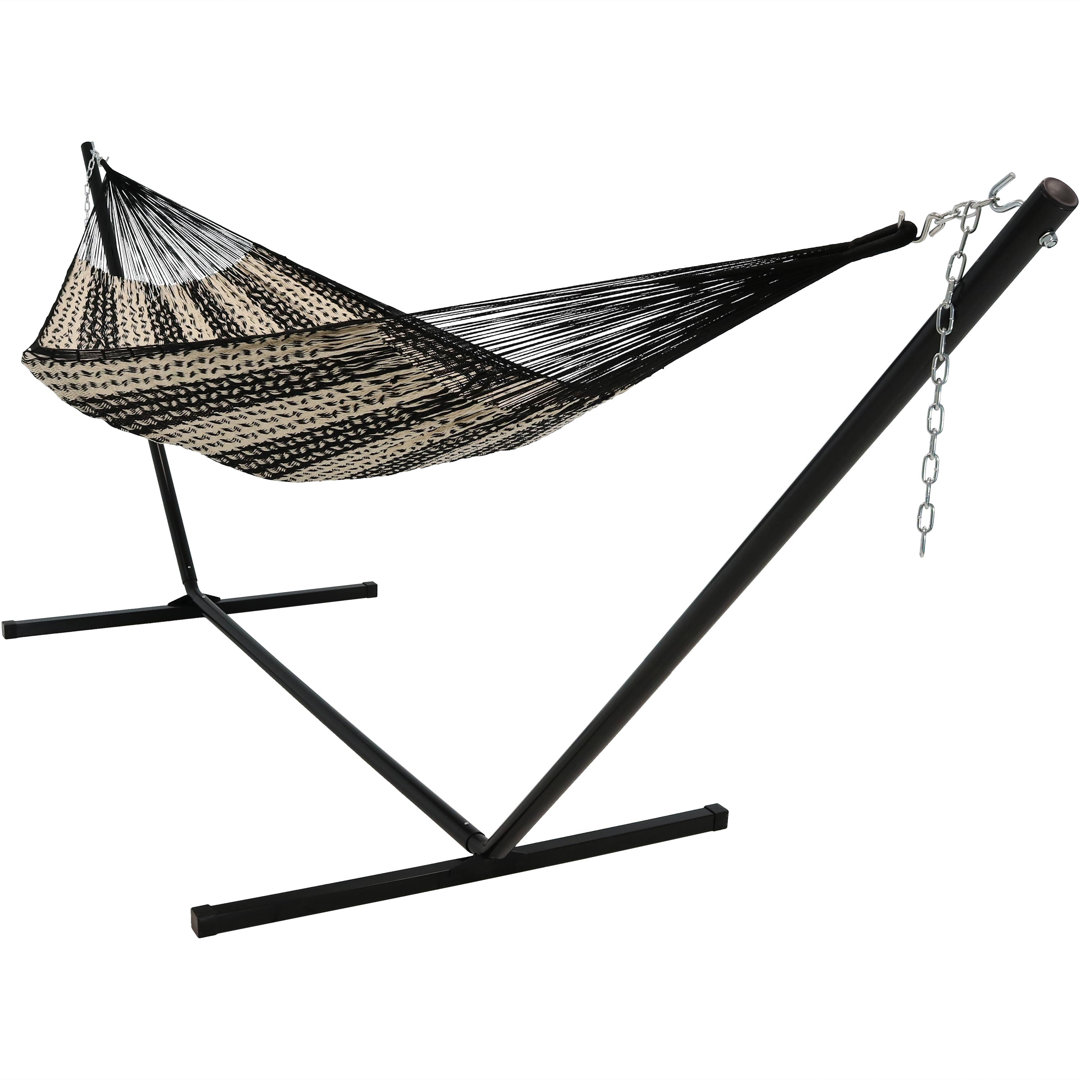 Waldschmidt 2-Person Handwoven Cotton Mayan Family Hammock with Stand Millwood Pines 