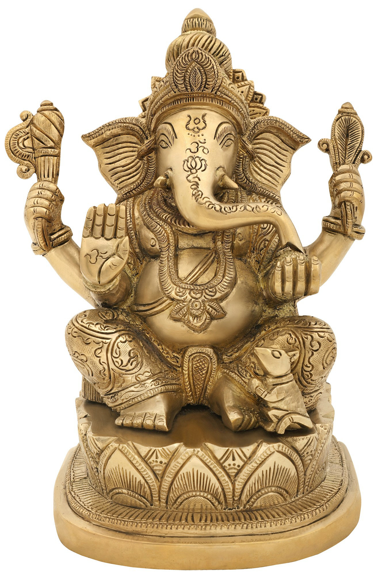 Modhak Animal Bungalow Rose Modak Eating Lord Ganesha Figurine | Wayfair