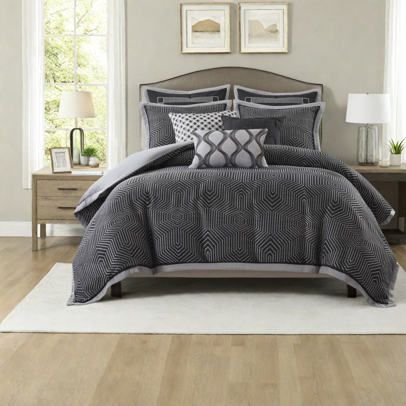Ensemble de literie très grand moderne, jacquard en polyester 9 pièces pour le confort de la maison