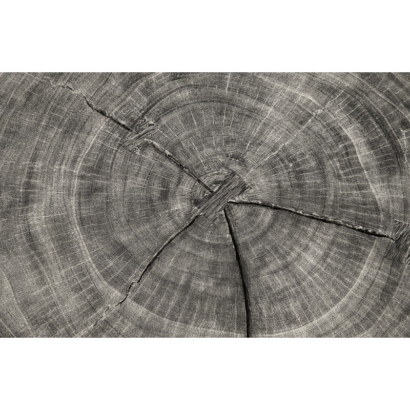 Transitional Chamcha Wood Bar Height Round Dining Table in Black/Gray