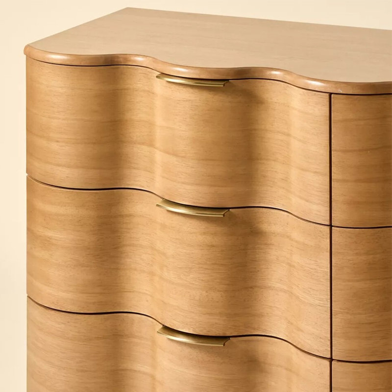 Wave-shaped six-drawer storage cabinet