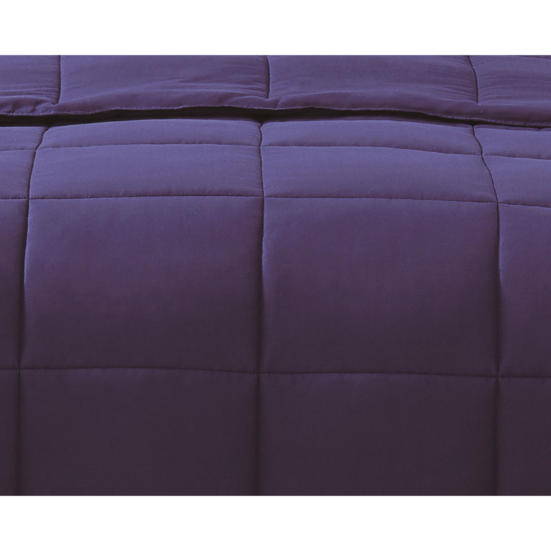 Everyday Polyester Baffle Box Stitch Comforter, Twin XL Comforter + 1 Standard Sham, Navy