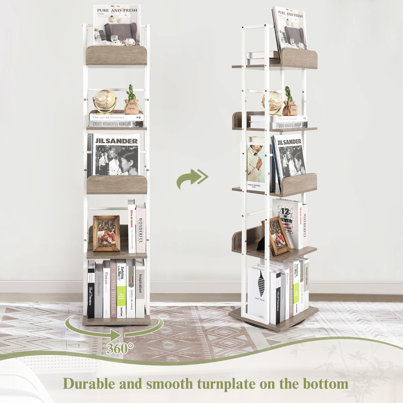 5-Tier Rotating Bookshelf