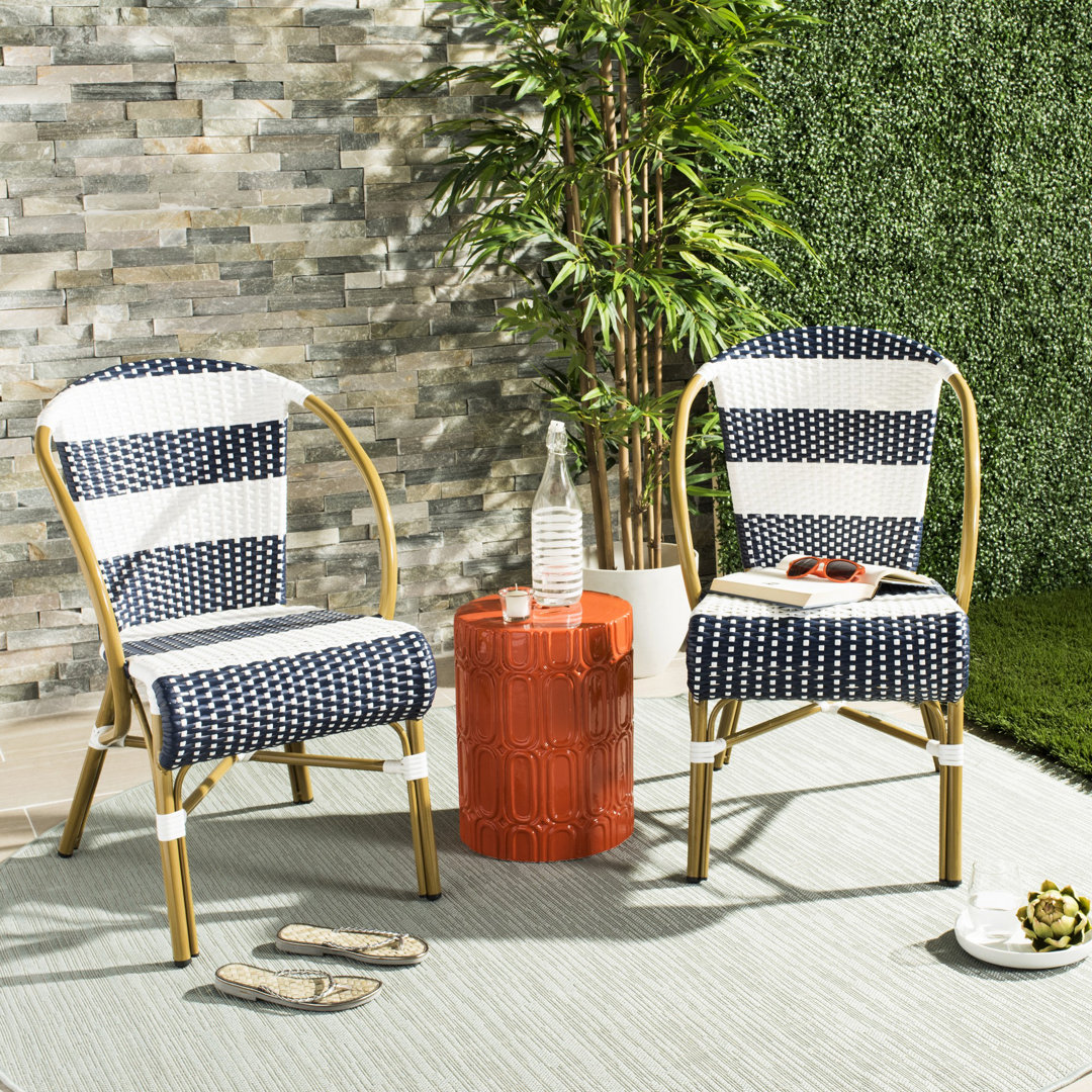 Dunluce Aluminum Outdoor Dining Side Chair (Set of 2) Breakwater Bay