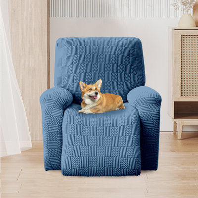 Housse pour fauteuil inclinable 4 pièces, housse élastique pour fauteuil inclinable avec poche, fond extensible et attaches