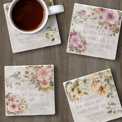 Ensemble de 4 sous-verres Sunny Scriptures