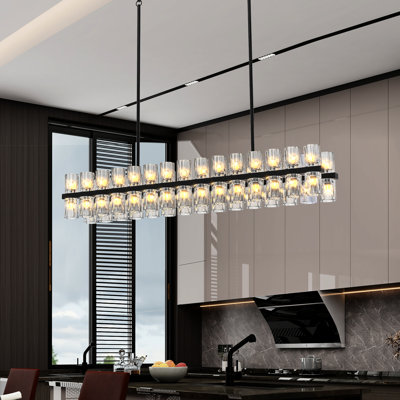 Cristal K9 haut de gamme, noir et transparent, accueil chaleureux, design industriel moderne, câblé, 30 W 3, 120 V, cadre blanc chaud 2700 K, cristaux étincelants, divers espaces intérieurs, Mid-Century
