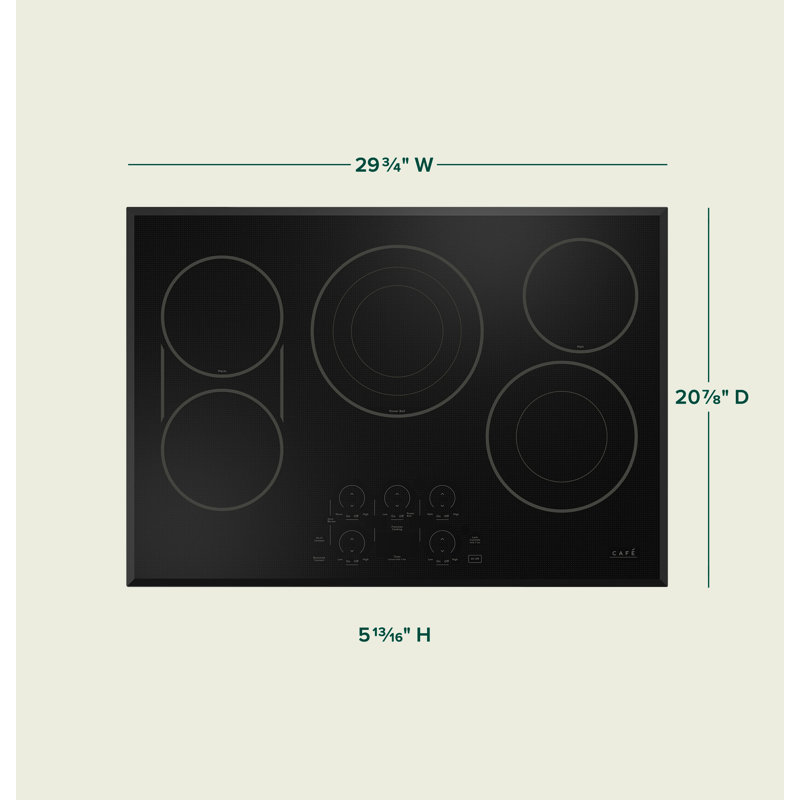 29.88" Electric Cooktop with 5 Elements, Black