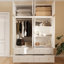 Garde-robe à grande capacité avec 4 portes et 4 tiroirs avec armoire-1711908851