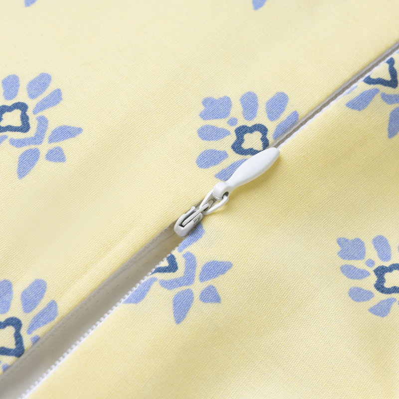 Ensemble de courtepointe réversible 3 pièces Naomi, Courtepointe très grand + 2 taies décoratives, Blanc / jaune / bleu