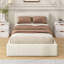 Lit double, [Revêtement beige élégant]-174701279