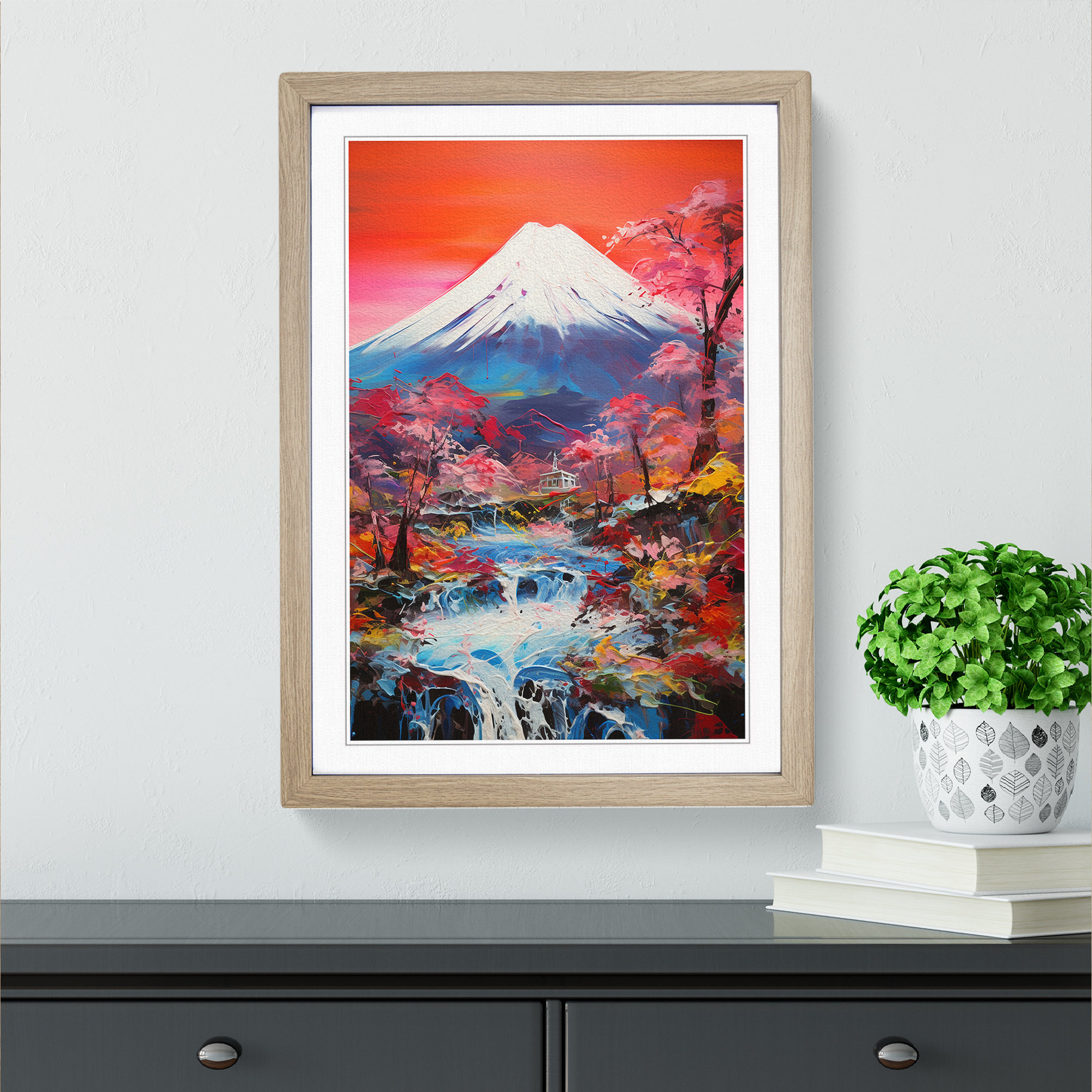 Alpen Home Mount Fuji Gestural No.2 - Single Picture Frame Art Prints ...