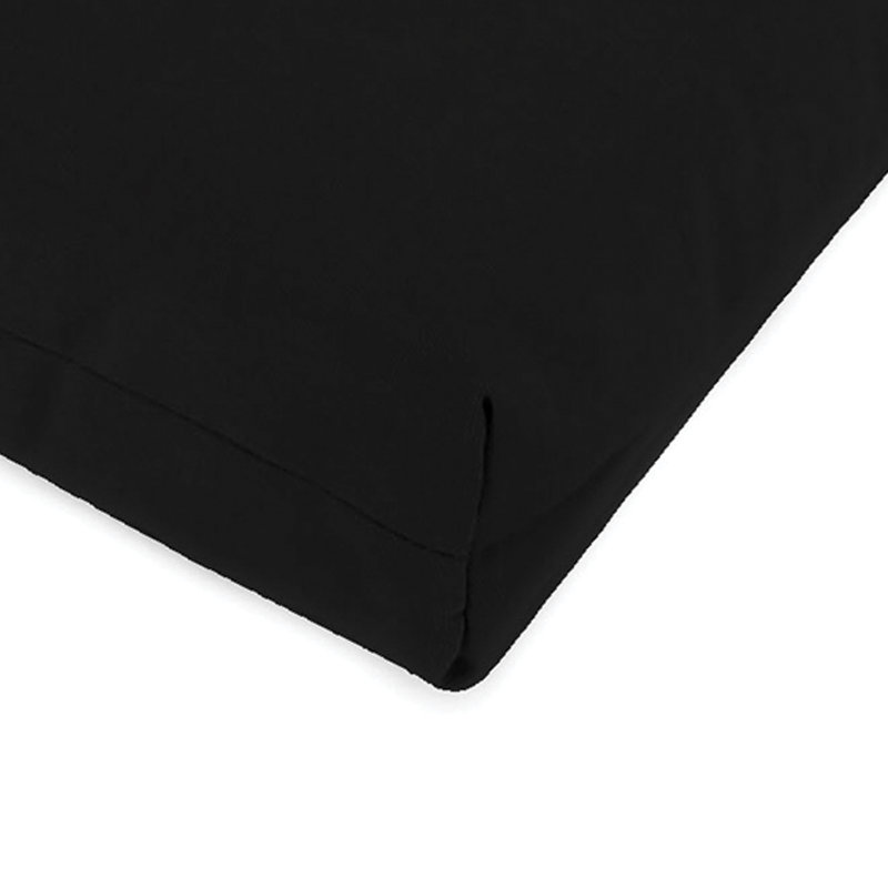 22" x 44" Outdoor Chair Cushion with Ties and Loop, Black