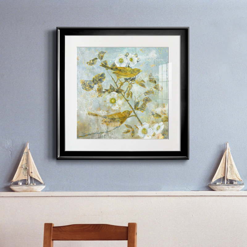 Indigo Field II - peinture encadrée, Cadre noir, H 17,5 po x l 17,5 po x P 1,5 po