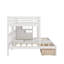 Lit superposé double au-dessus de simple et simple, lit superposé triple en bois avec tiroirs-549313280