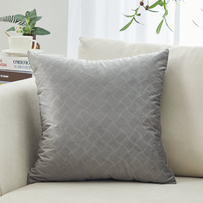 Velvet Checkered Velvet Geometric Throw Pillow