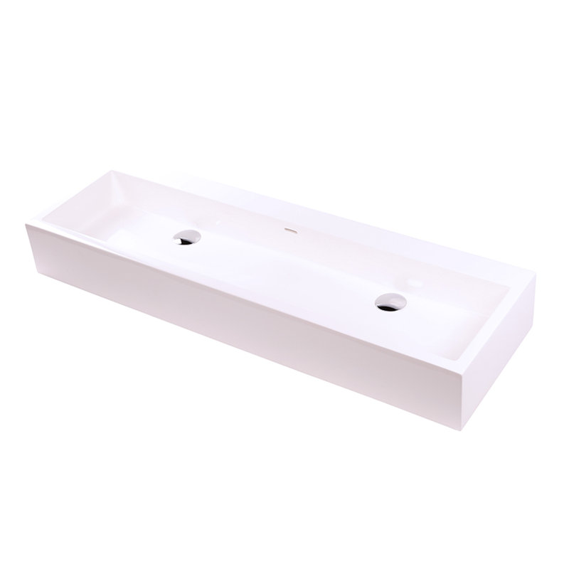 Luce 48.25'' L Bathroom Sink, Gloss White, No Hole