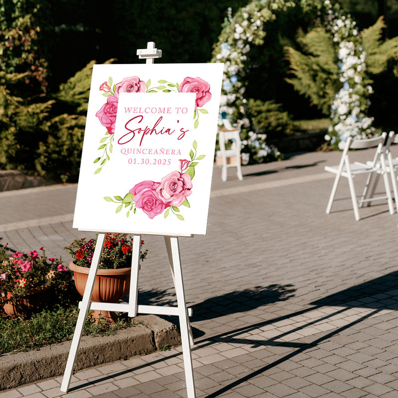Grand panneau de bienvenue personnalisé Quinceañera, Oui