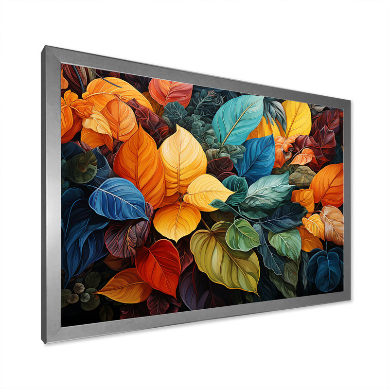 " Colorful Foliage Urban Oasis I ", Silver Single Picture Framed, 24" H x 32" W x 1" D
