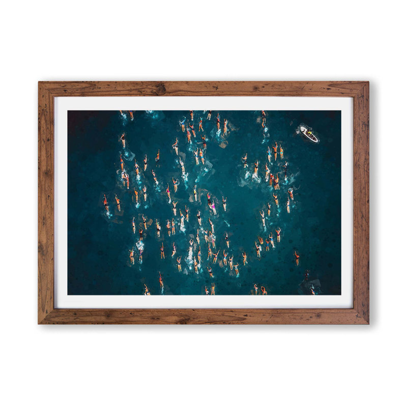 Swimmers in Brazil - Framed Print, Walnut, 33cm H x 45cm W x 2cm D