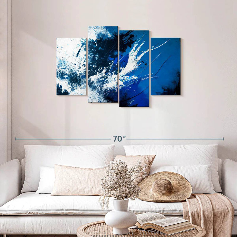 Avery Abstract Splash Of White, 27" H x 43" W