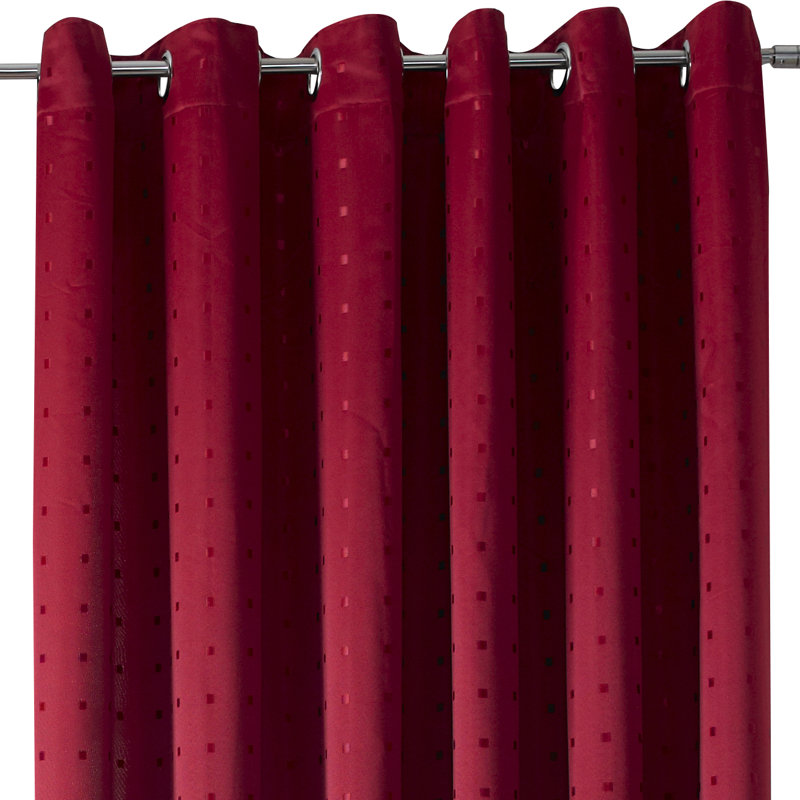 Norush Madison Eyelet Ring Top Curtains, 228 W x 228 D cm, Red