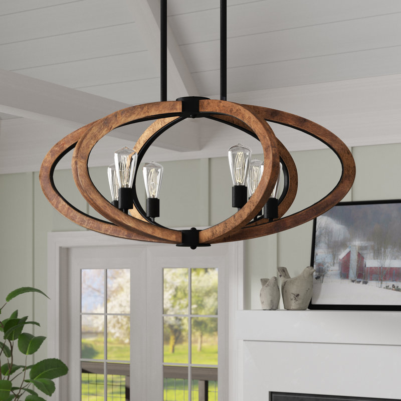 Leaman 6 - Light Dimmable Geometric Chandelier