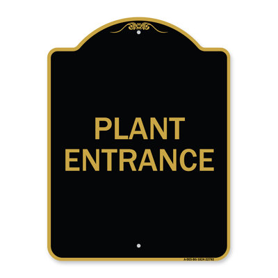 Enseigne Signmission Designer Series - Panneau d'entrée de trafic | Enseigne architecturale noire et dorée en aluminium épais 18 po x 18 po | Protégez votre entreprise et votre commune | Fabriqué aux États-Unis