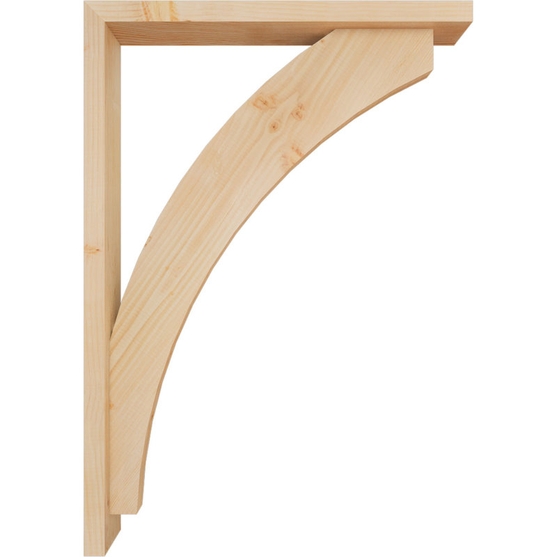 Thorton Block Bracket with Offset Brace, 40 x 28, 3 1/2"W Douglas Fir (Smooth)