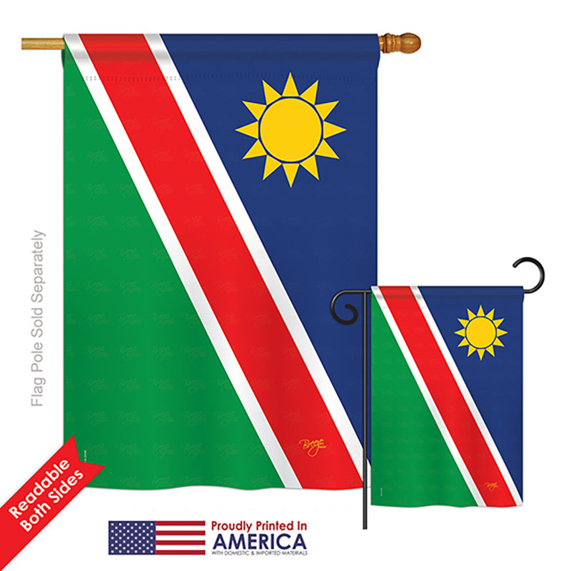 Drapeau de polyester vertical décoratif à 2 côtés namibie of the world