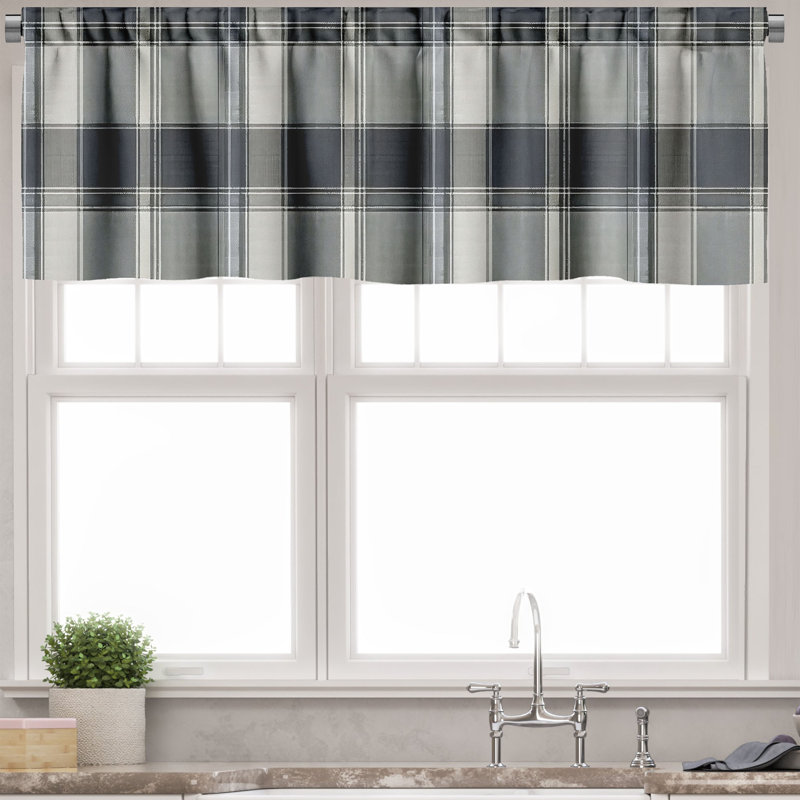 Plaid Tailored Window Valance, 42" W x 12" L