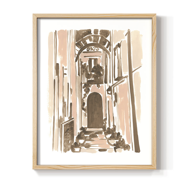 Blush Architecture Study IV Framed Print - Solid Wood, 11" H x 9" W