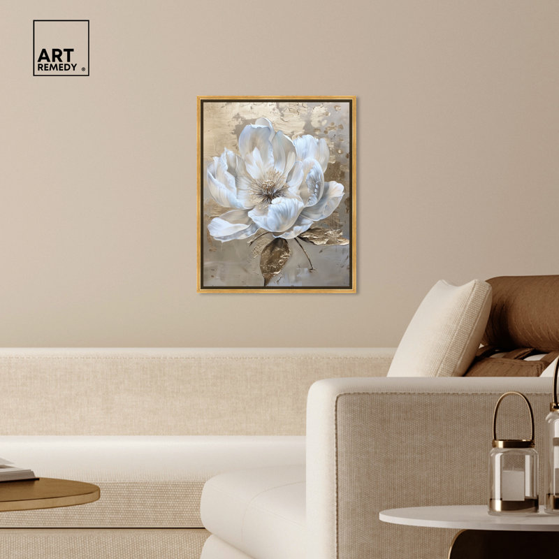 Gold Framed Floral Canvas Print 21.5" x 17.5"
